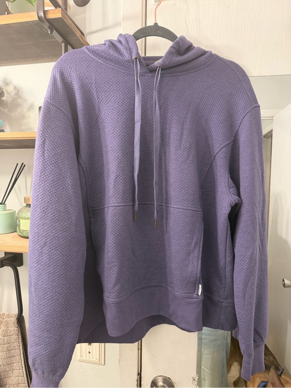 Avalanche Purple Waffle-Knit Hooded Pullover